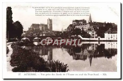 Cartes postales Auxerre Vue Prise des Bords de L&#39Yonne en Aval du Pont Neuf