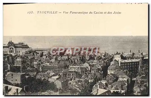 Cartes postales Trouville Vue Panoramique du Casino et des Jetees