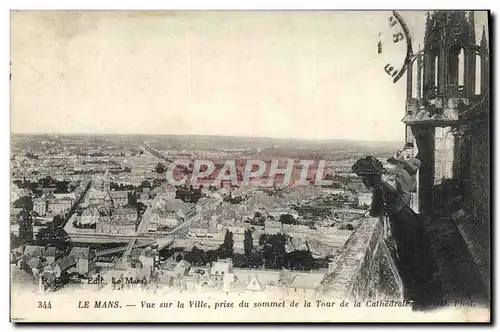 Ansichtskarte AK Le Mans Vue Sur la Ville Prise du Sommet de Tour de la Cathedrale