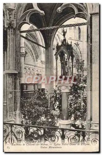 Cartes postales Environs de Chalons sur Marne Eglise Notre Dame de l&#39Epine Statue miraculeuse