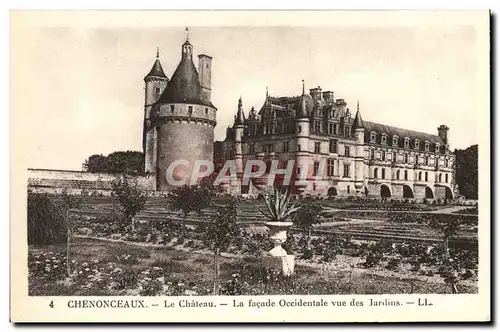 Ansichtskarte AK Chenonceaux Le Chateau La Facade Occidentale vue des jardins