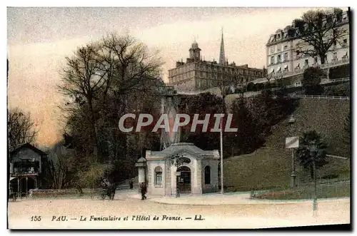 Cartes postales Pau Le Funiculaire et L&#39Hotel de France