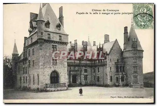 Cartes postales Chateau de Contencon Facade de la salle a manger et porte principale