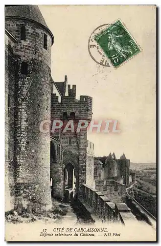 Cartes postales Cite De Carcassonne Defense exterieure du chateai