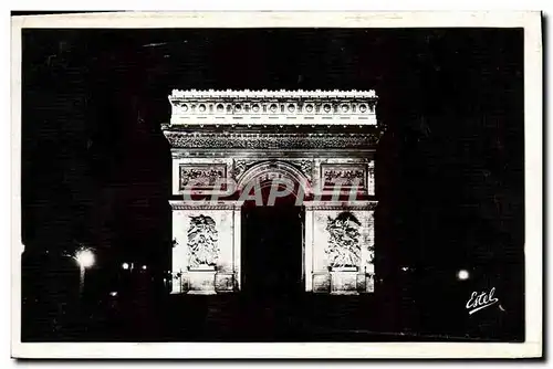 Moderne Karte Paris L&#39Arc de Triomphe de L&#39Etoile illumine