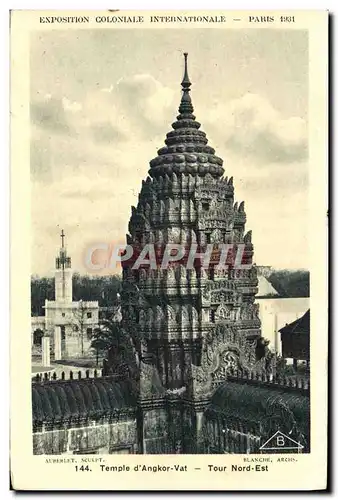 Cartes postales Exposition Coloniale Internationale Paris 1931 Temple d&#39Angkor Vat Tour Nord Est