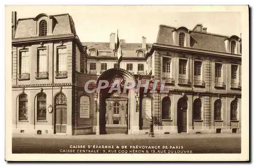 Cartes postales Paris Caisse d&#39Epargne et de Prevoyance Rue Coq Herin et Rue du Louvre