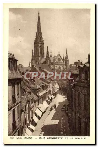 Cartes postales Mulhouse Rue Henriette Et Le Temple