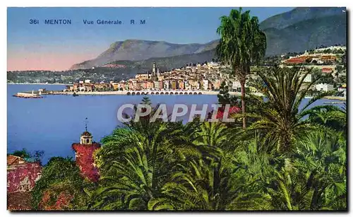 Cartes postales Menton Vue Generale