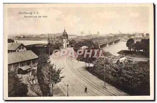 Cartes postales Strassburg Rheinbrucke Bein Kehl