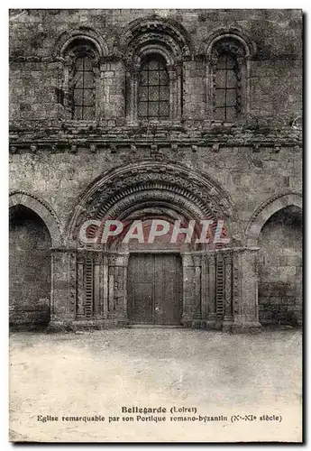 Cartes postales Bellegarde Eglise Temarquable Portique Romano byzantin