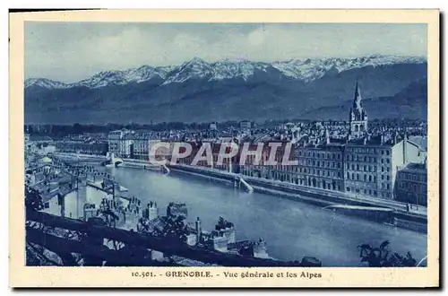 Cartes postales Grenoble Vue Generale Et Les Alpes