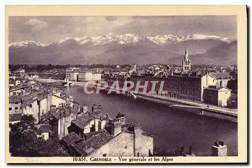 Cartes postales Grenoble Vue Generale Et Les Alpes