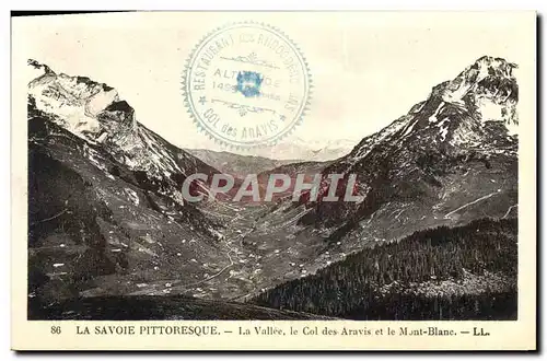 Cartes postales La Savoie Pittoresque La Vallee Le Col Des Aravis et Le Mont Blanc