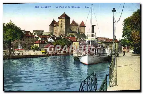 Ansichtskarte AK Annecy Le Port Et Le Chateau Bateau