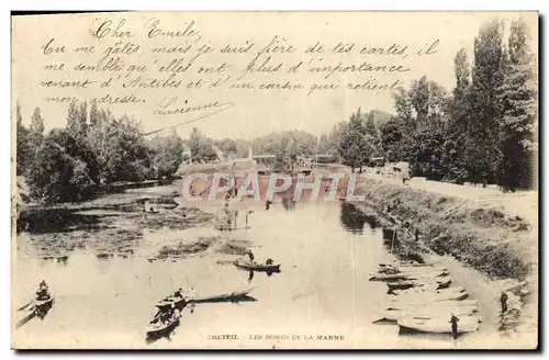 Ansichtskarte AK Creteil Les Bords De La Marne Bateaux