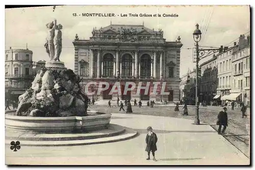 Cartes postales Montpellier Les Trois Graces Et La Comedie