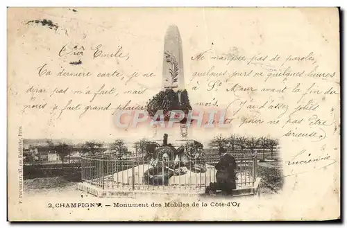 Cartes postales Champigny Monument Des Mobiles De La Cote D&#39Or