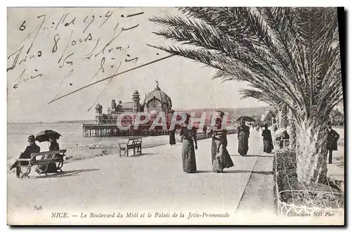 Cartes postales Nice Le Boulevard Du Midi Et Le Palais De La Jetee Promenade