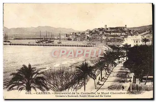 Cartes postales Cannes Boulevard De la Croisette Le Mont Chevalier Et Casino