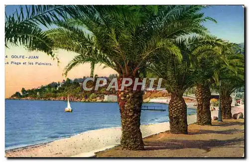 Cartes postales Golfe Juan La Plage Et Les Palmiers