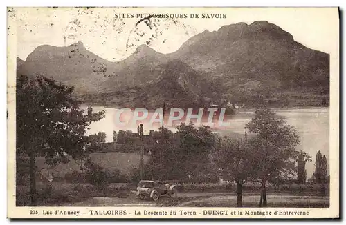 Cartes postales Talloires La Descente Du Toron Duingt et la montagne d&#39Entreverne Automobile