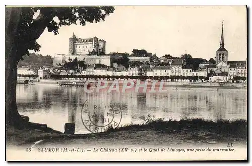 Cartes postales Saumur Le Chateau Et Le Quai De Limoges Vue Prise Du Marronier