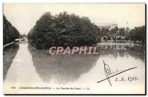 Ansichtskarte AK Chalons Sur Marne La fourche du canal