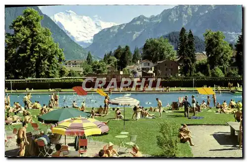 Moderne Karte Interlaken Strandbad Mit Jungfrau