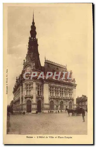 Cartes postales Sens L&#39Hotel De Ville Et Place Drapes