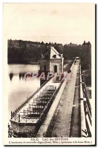 Cartes postales Lac Des Settons L&#39Ancienne Et Nouvelle Digue