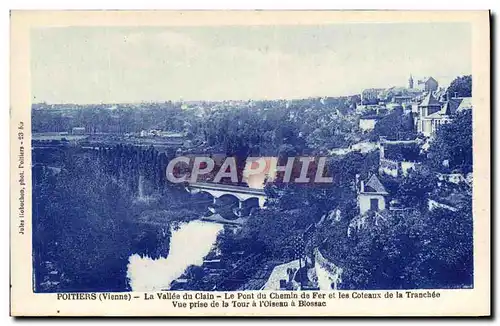 Cartes postales Poitiers Vallee Du Clain Le pont du chemin de fer et les coteaux de la Tranchee Vue prise de la