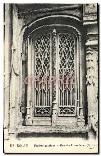 Cartes postales Rouen Fenetre Gothique Rue Des Fourchettes