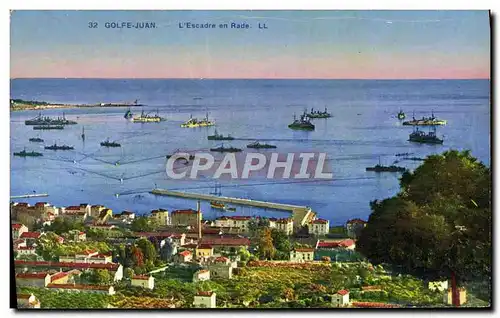 Cartes postales Golfe Juan L&#39Escadre En Rade Bateaux