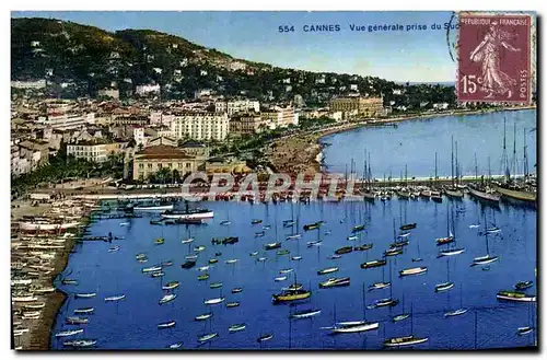 Cartes postales Cannes Vue Generale Prise Du Sud Bateaux