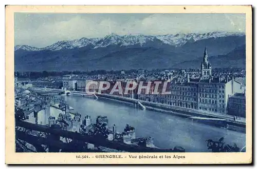 Cartes postales Grenoble Vue Generale Et Les Alpes