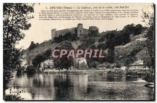 Cartes postales Druyes Le Chateau Pris De La Vallee Cote Sud Est