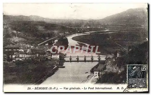 Cartes postales Behobie Vue Generale Le Pont International
