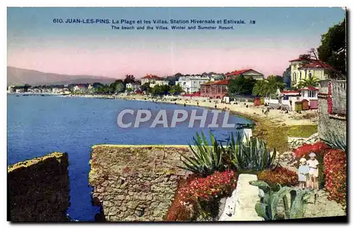 Ansichtskarte AK Juan Les Pins La Plage Et Les Villas Station Hivernale et estivale