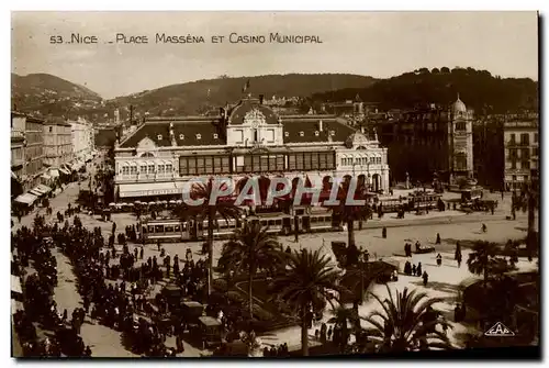 Cartes postales Nice Place Massena Et Casino Municipal Tramway