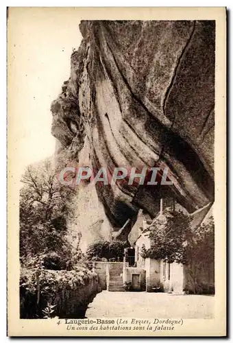 Cartes postales Laugerie Basse Un Coin Des habitations sous la falaise