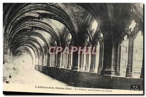 Cartes postales L&#39Abbaye De La Chaise Dieu La Galerie Meridionale Du Cloitre