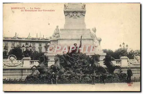 Cartes postales Bordeaux Le Socle Du Monument Des Girondins