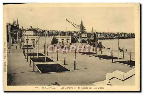 Cartes postales Bordeaux Les Jardins Et Terrasses Sur Les Quais