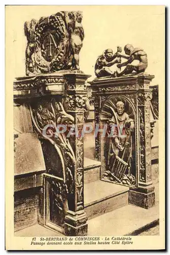 Cartes postales St Bertrand De Comminges La Cathedrale Passage donnant acces aux stalles hautes cote Epitre