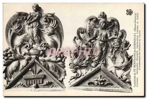 Cartes postales Cathedrale de St Bertrand de Comminges Interieur Cartouches decoratifs representant Lucrece et J