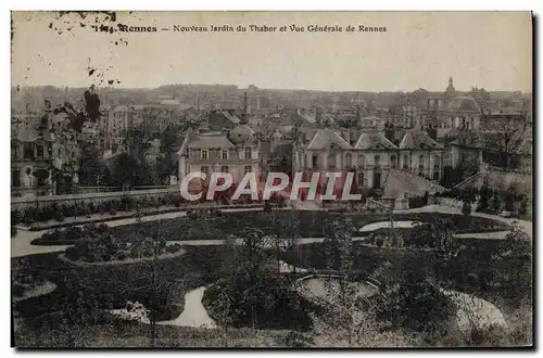 Cartes postales Rennes Nouveau Jardin du Thabor et Vue Generale de Rennes