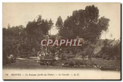 Ansichtskarte AK Rennes Nouveau Jardin du Thabor La cascade