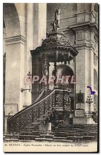 Cartes postales Rennes Eglise Toussaint Cahire