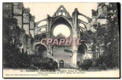 Cartes postales Environs de Villers Cotierets Longpont Ruines de l&#39eglise Abbaye cistercienne